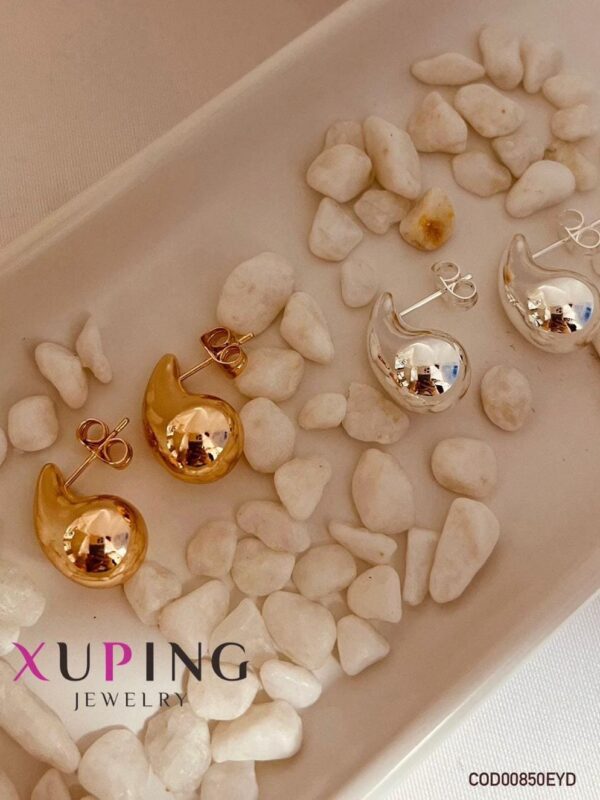arete gota bombita chica xuping jewerly rose plateado