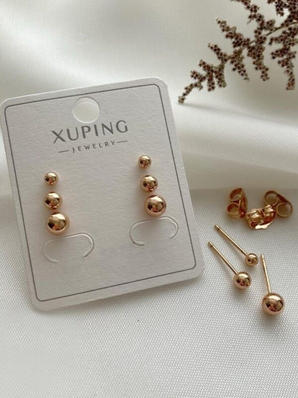 bombita arete por unidad 2mm hasta 12mm xuping jewerly rose billa