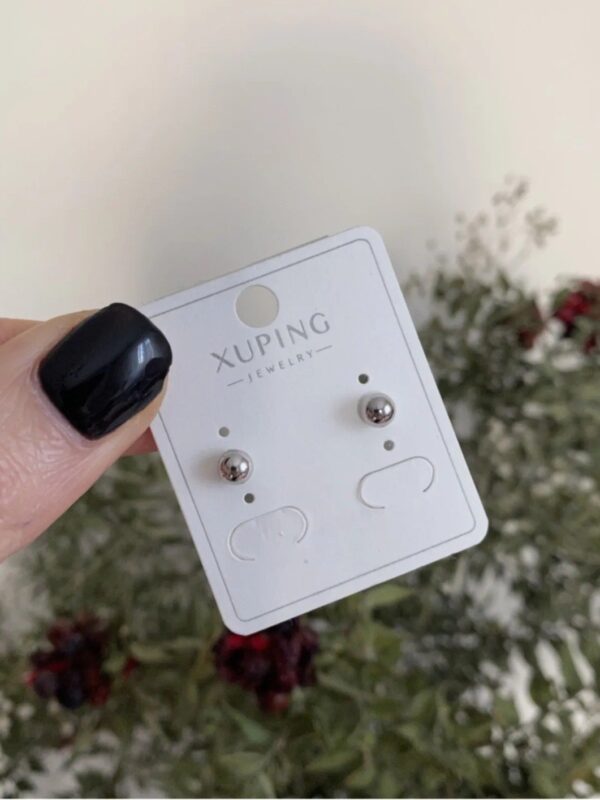 bombita billa arete por unidad, blister o mitad desde 2mm hasta 8mm xuping jewerly plateado