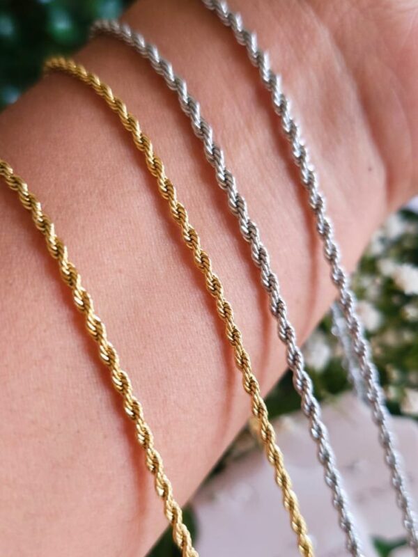 cadena de cuerda entorchada 45cm acero