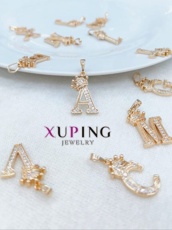 dijes iniciales coronas xuping jewerly rose letras desde la A hasta Z