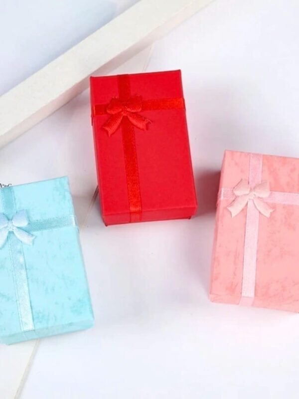 caja rectangular para set aretes collar anillos, 8*5*2.5cm aprox paquete contiene 24und