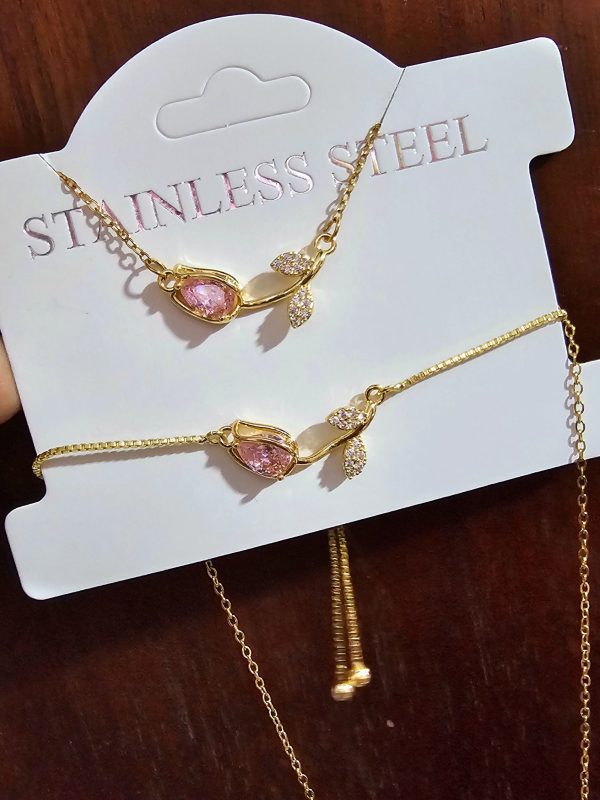 collar pulsera Tulipan acero