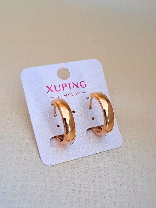 argolla lisas aretes básicos xuping jewerly rose