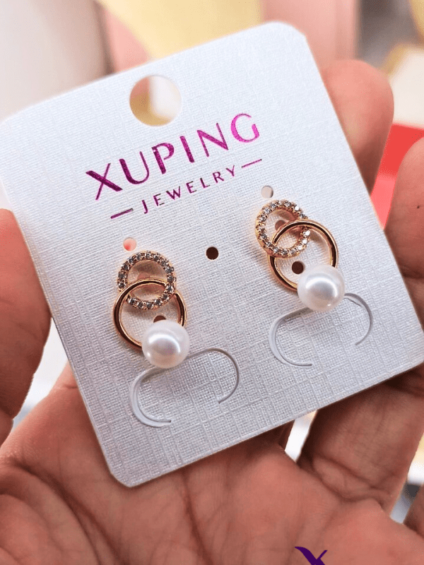 arete perlas xuping jewerly rose