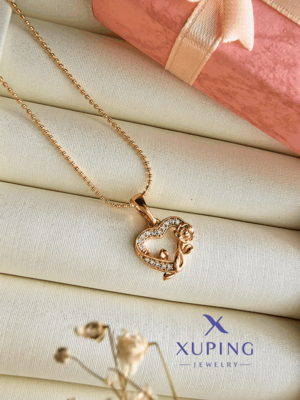 dije corazon rosa xuping jewerly rose