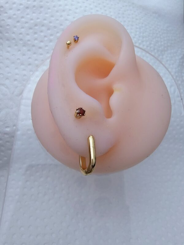 arete rectangular liso xuping jewerly rose