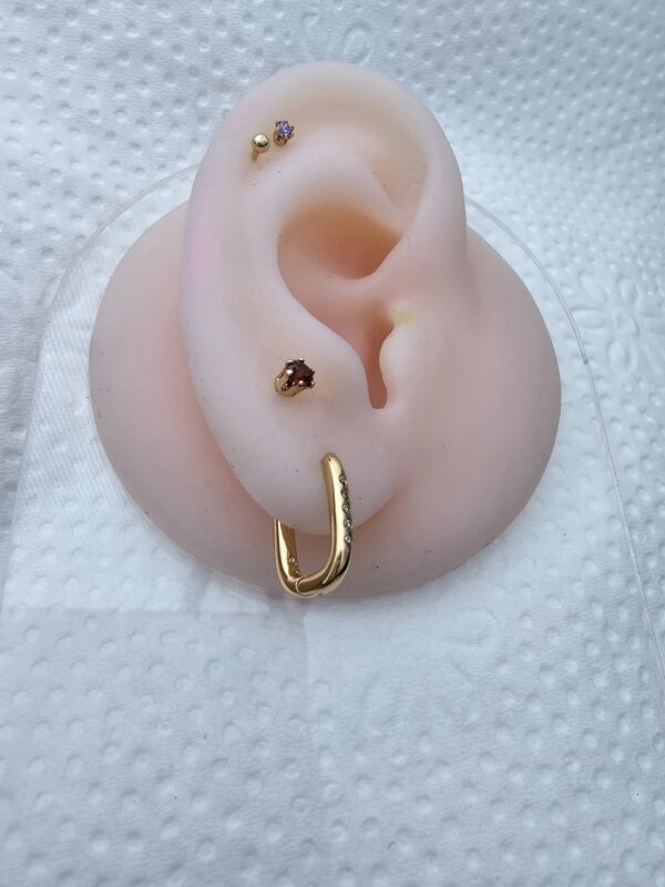 arete rectangular con micro circo xuping jewerly rose