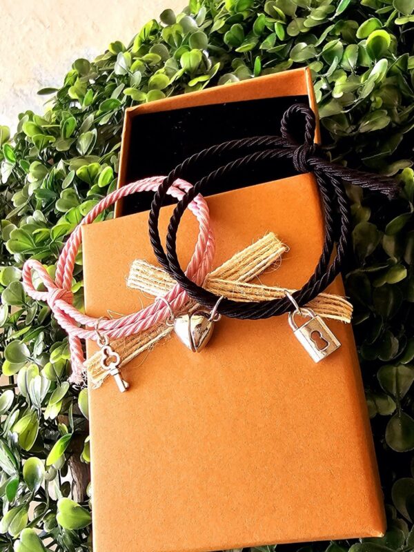 pack 3 juegos de pulsera pareja corazon imantado