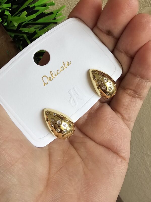 arete gota con circones delicate NYH dorado acero