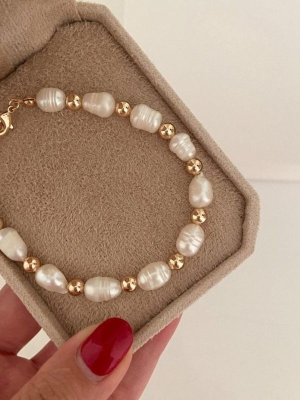 pulsera perlas de río xuping jewerly rose