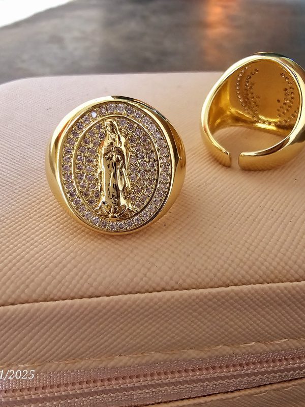 anillos virgen acero dorado