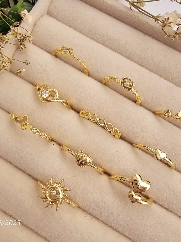 anillo regulable acero dorado