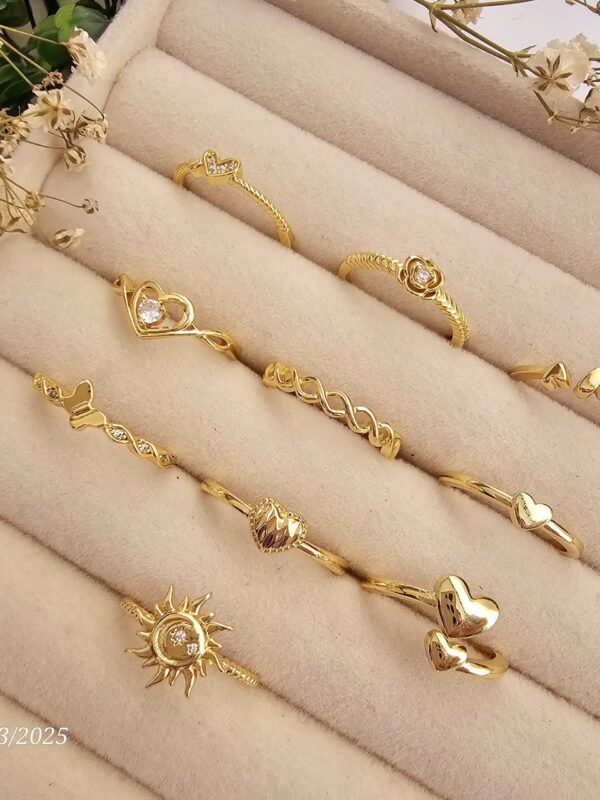 anillo regulable acero dorado