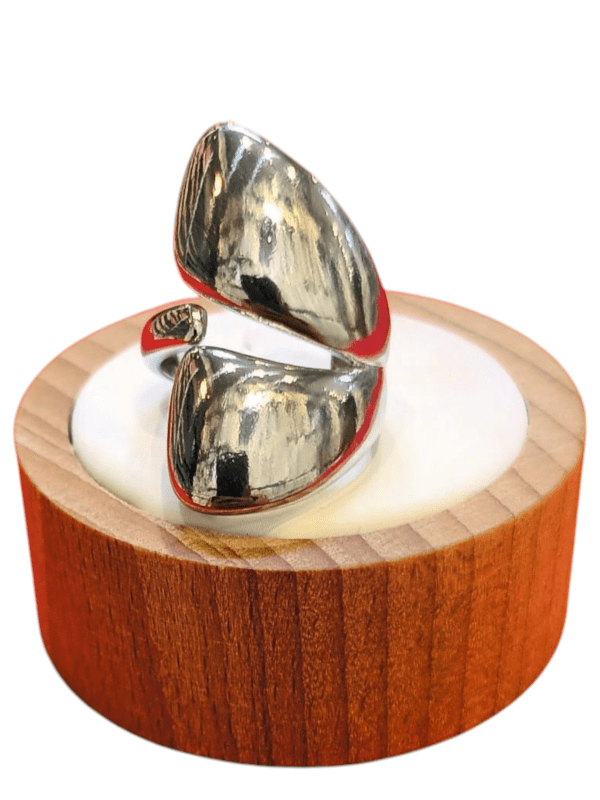 anillo chunky plateado acero regulable