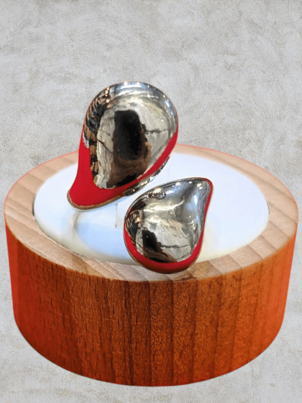 anillo chunky plateado acero regulable