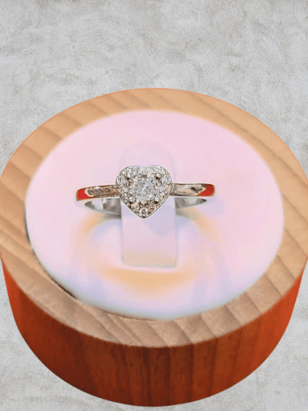 anillo corazon circo acero plateado regulable