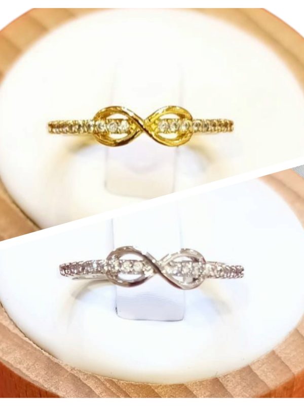 anillo infinito acero dorado plateado regulable