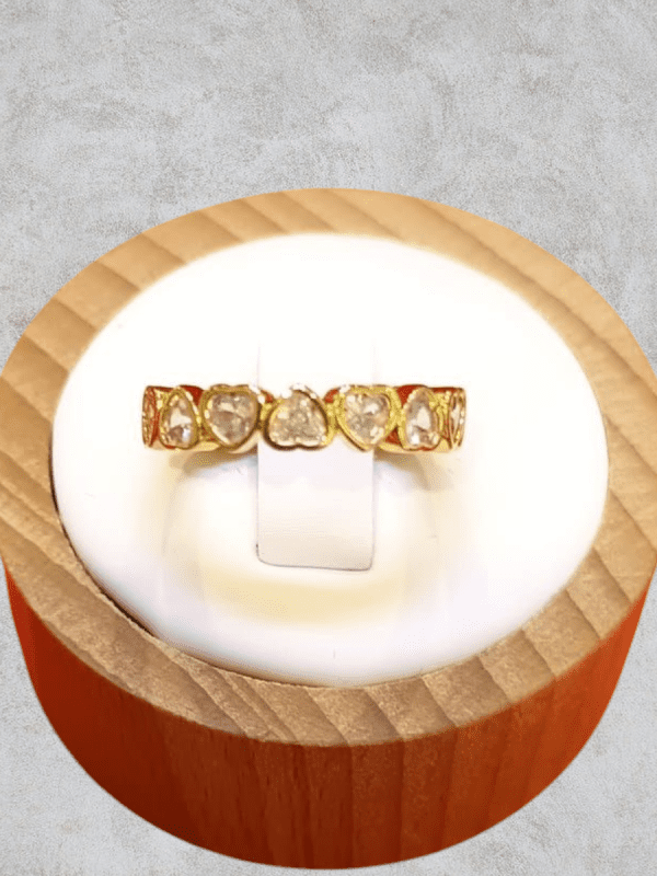 anillos corazon circon acero dorado regulable