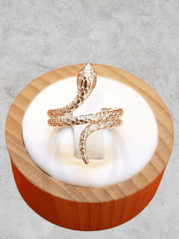 anillos serpiente acero plateado regulable