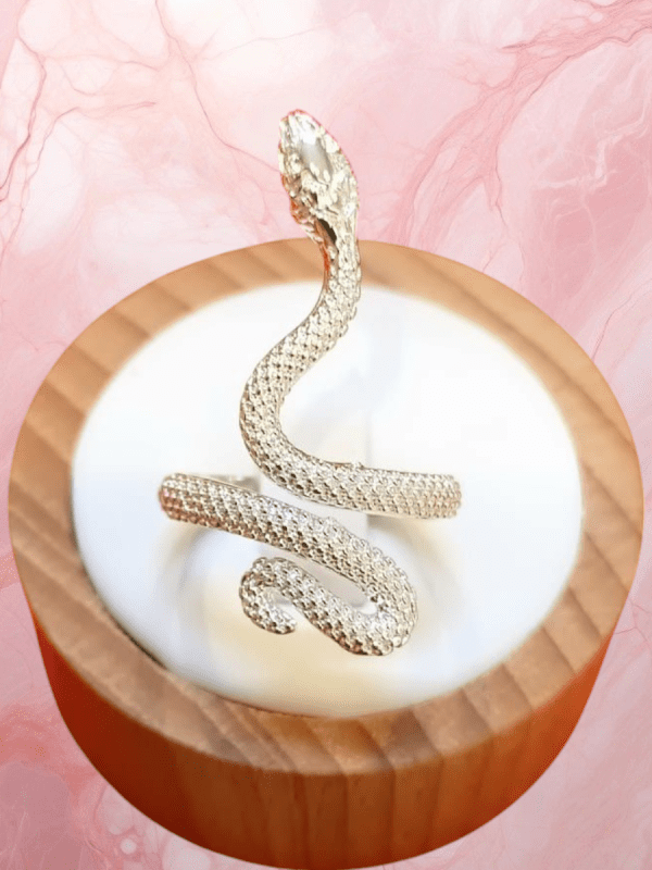 anillos serpiente acero plateado regulable