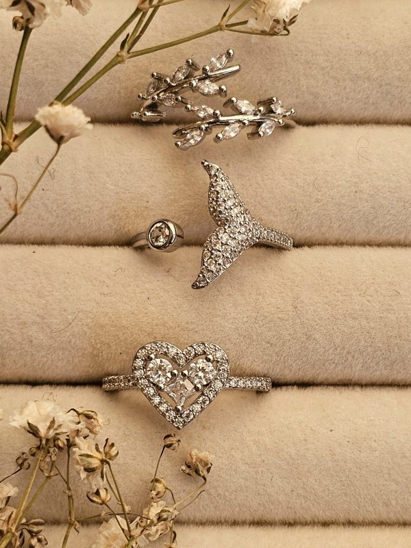 anillos espeiga sirena corazon regulable plateado