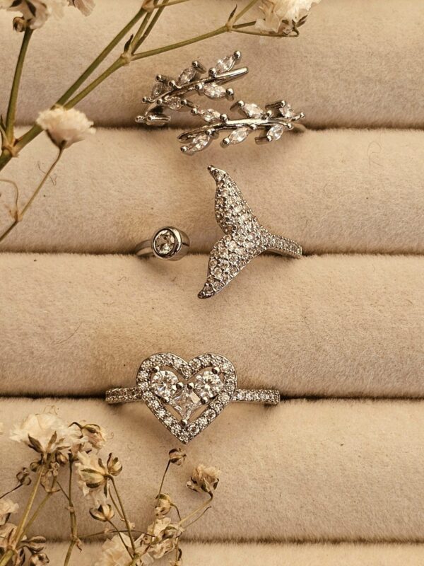 anillos espeiga sirena corazon regulable plateado