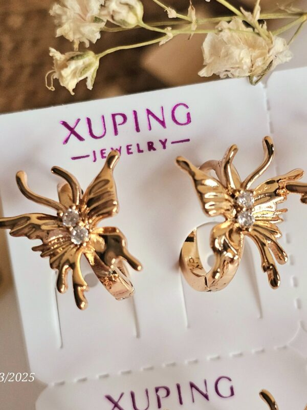 arete mariposa xuping jewerly rose