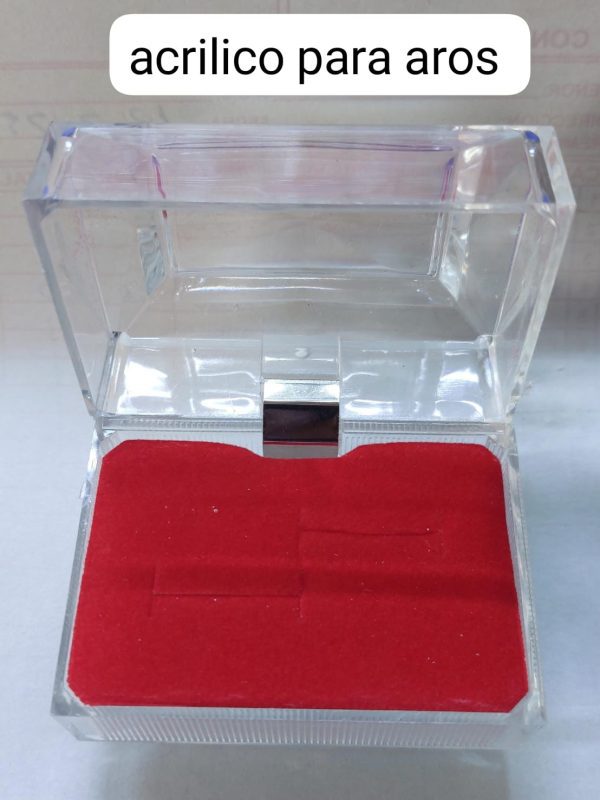 P55 Cofre acrilico para anillos o aretes paquete docena