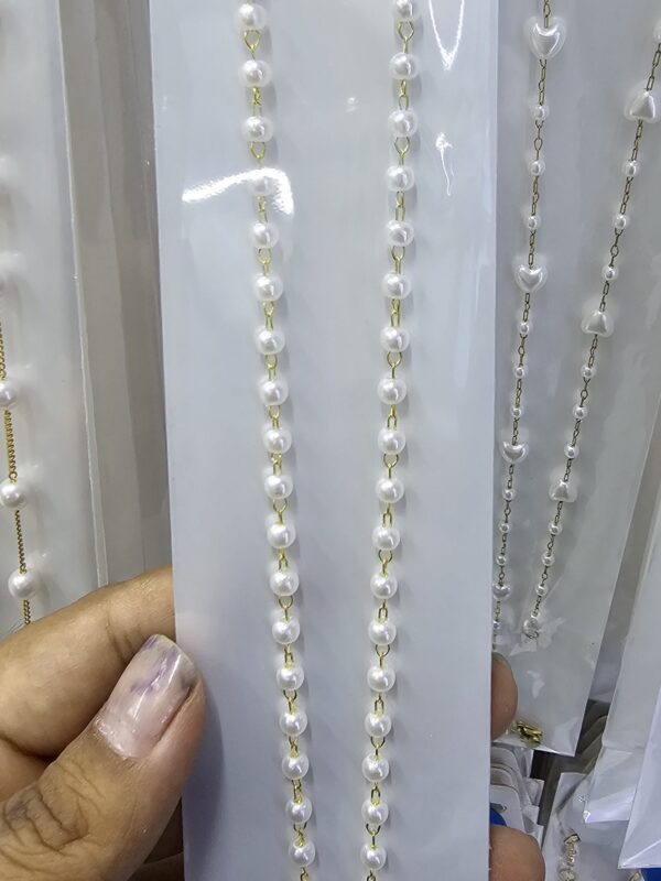 collar choker perlas verano acero dorado