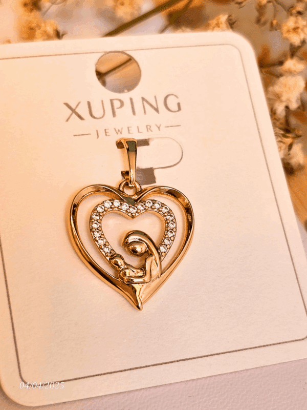 dije mamá doble corazon xuping jewerly rose