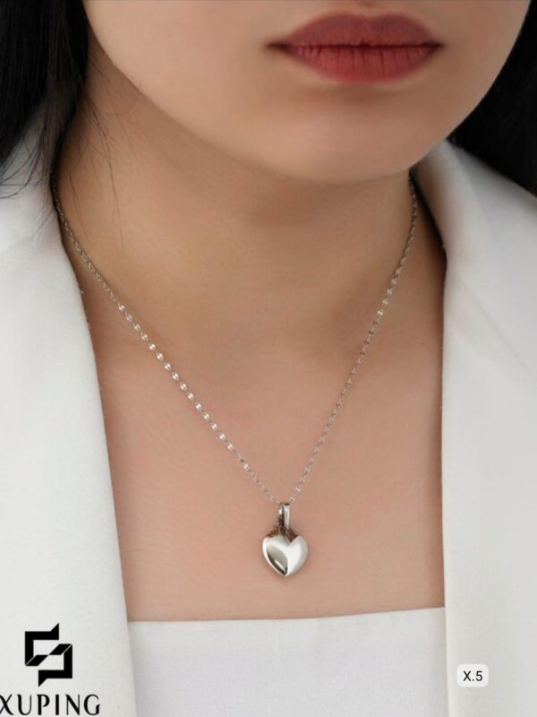 collar corazon bombita plateado xuping plateado