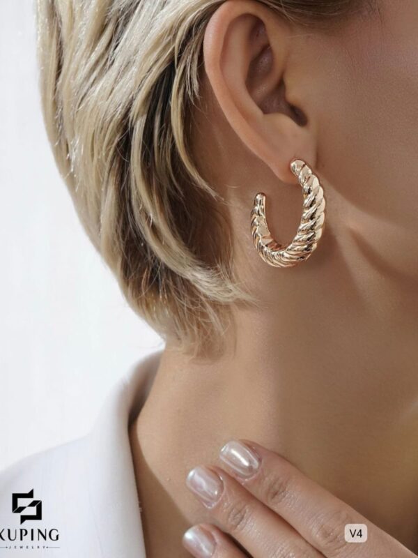 arete chunky plastimetal xuping jewerly rose.