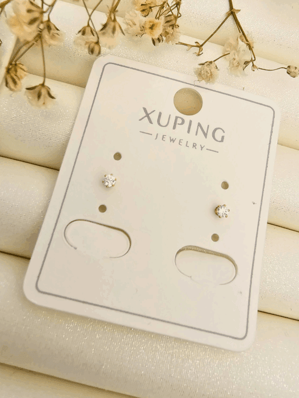 arete punto de luz 2mm chispita xuping jewerly rose