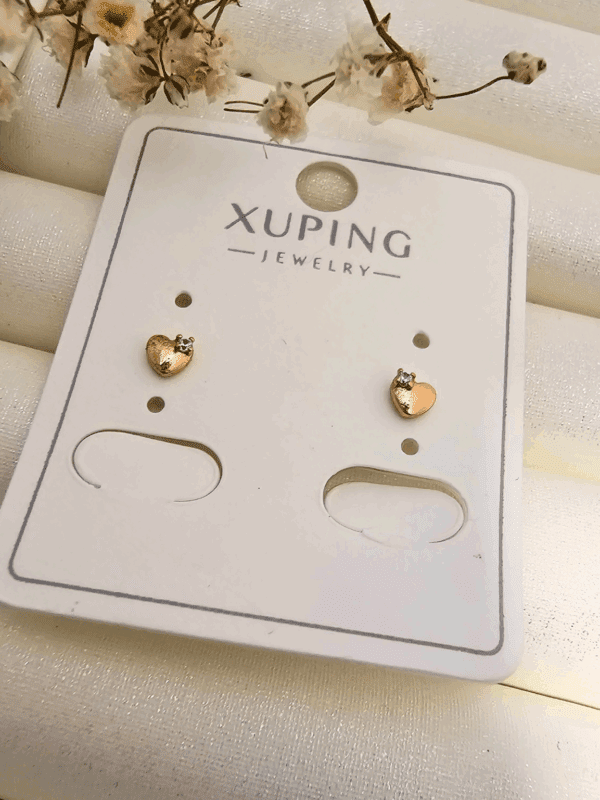 arete corazon circon mini xuping jewerly rose