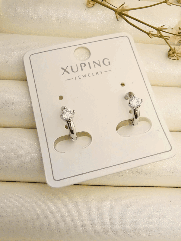 arete circon xuping jewerly plateado