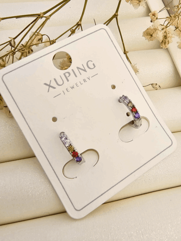 arete colores xuping jewerly plateado