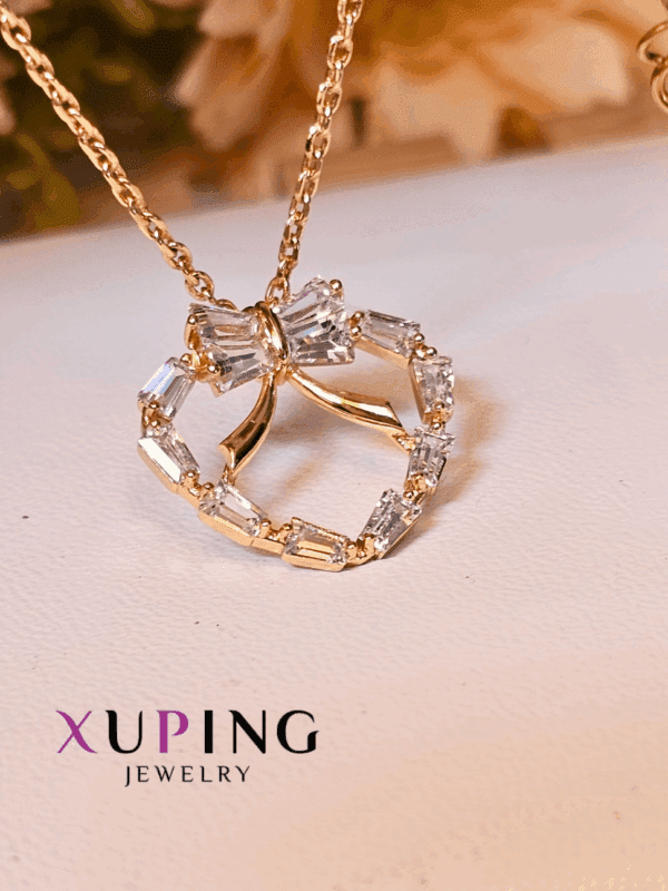 collar corazon lazo circon xuping jewerly rose