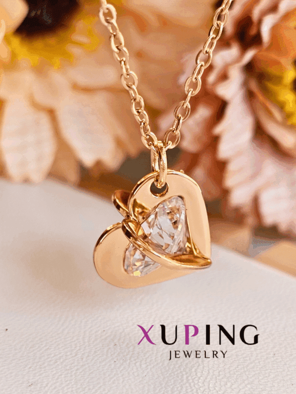 collar corazon astetic circon xuping jewerly rose