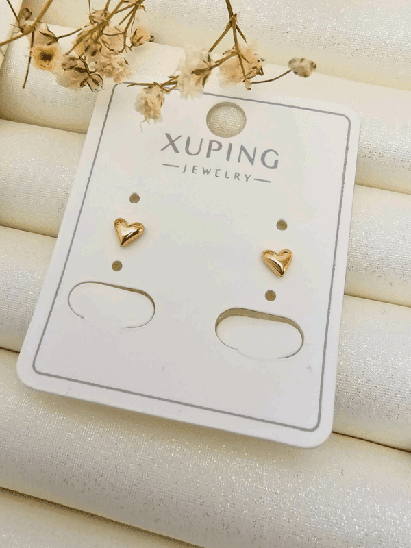 arete corazon bombita mini xuping jewerly rose