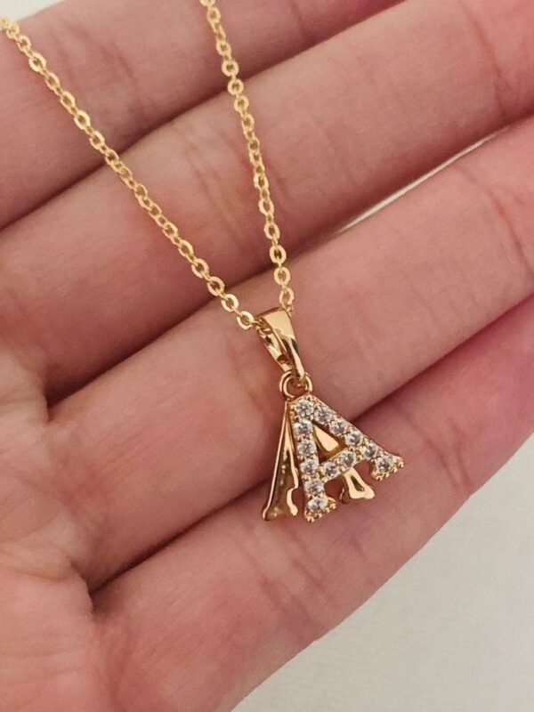 collar inicial doble efecto xuping jewerly rose, todas las letras