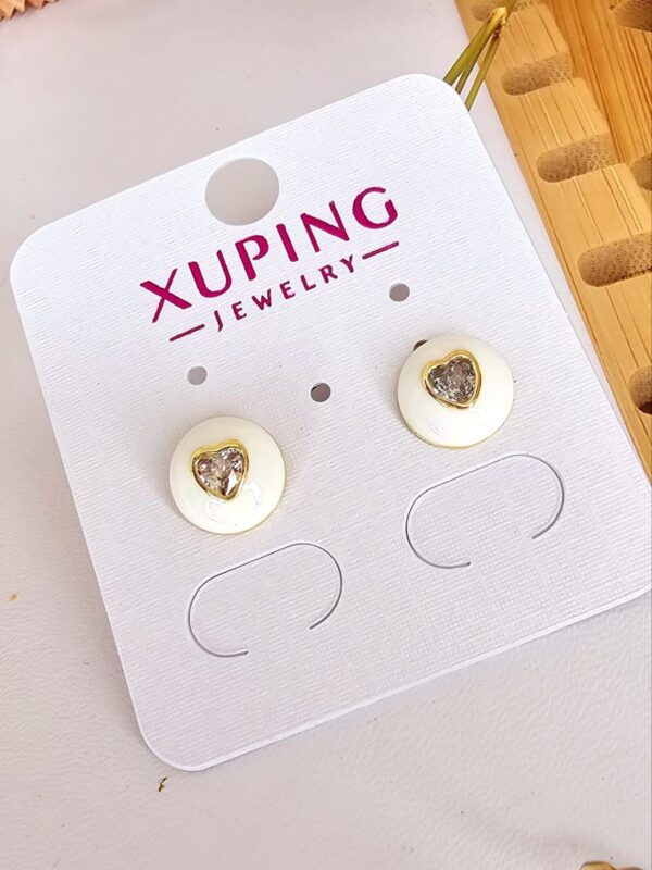 aretes corazon blanco xuping jewerly rose