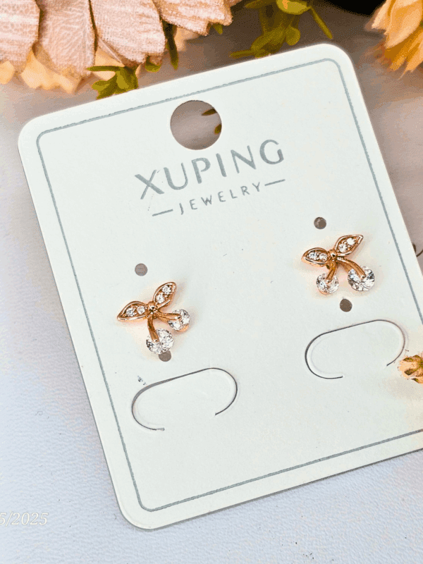 arete cereza mini 🍒 xuping jewerly rose