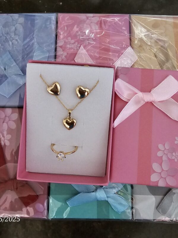 caja rectangular para set aretes collar anillos, 9*7*3cm paquete surtido contiene 12 und