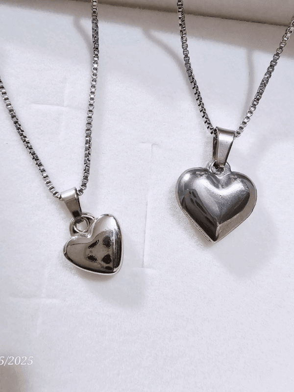 collar corazon bombita acero dorado plateado