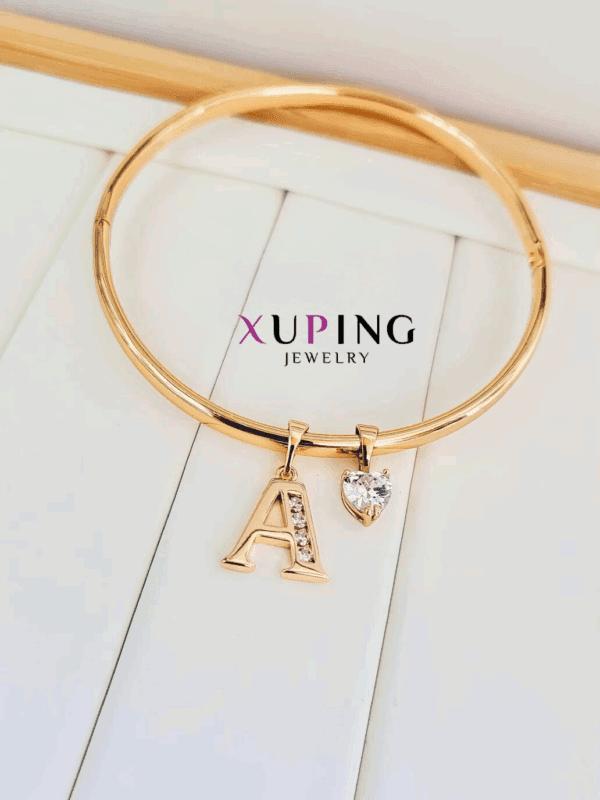 puñera+ iniciales+corazon xuping jewerly rose