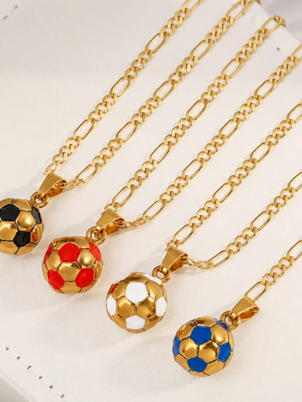 32acf9e8-6c7f-4505-8649-96c3e1498e72 collar pelota fútbol equipo acero dorado y plateado con cadena lomo o cartier 60cm