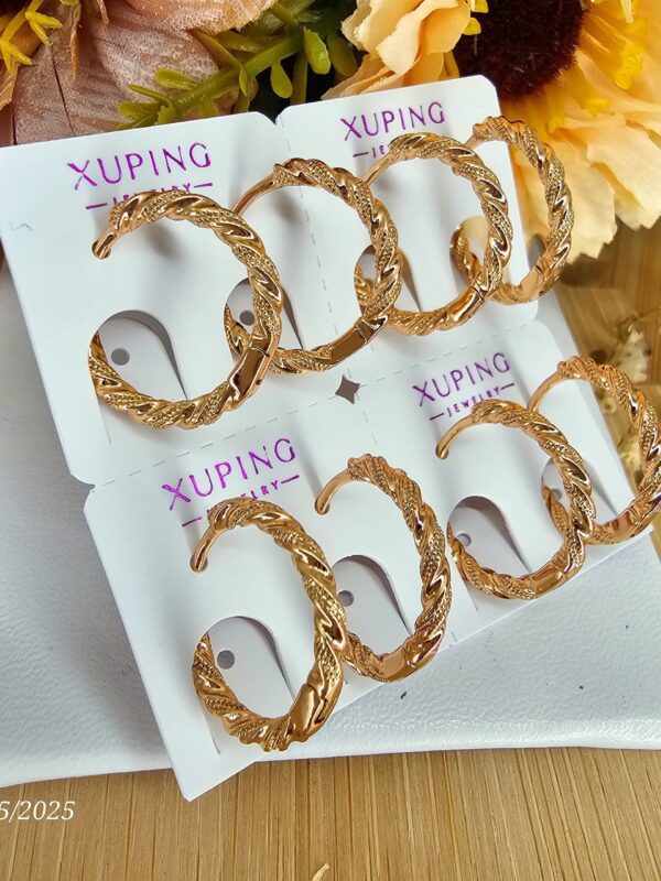 arete entorchado argolla xuping jewerly rose