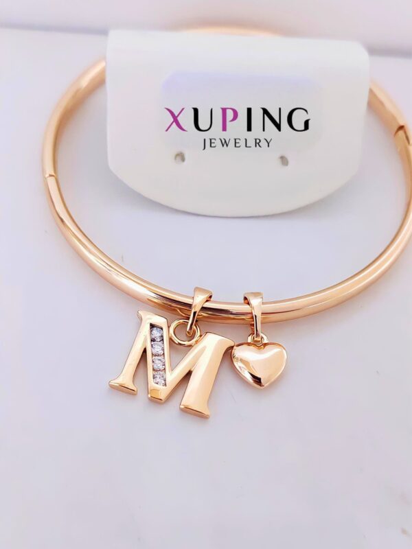 puñera+ iniciales+corazon xuping jewerly rose