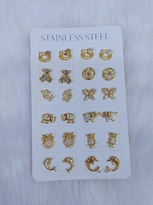 aretes 50 modelos acero dorado